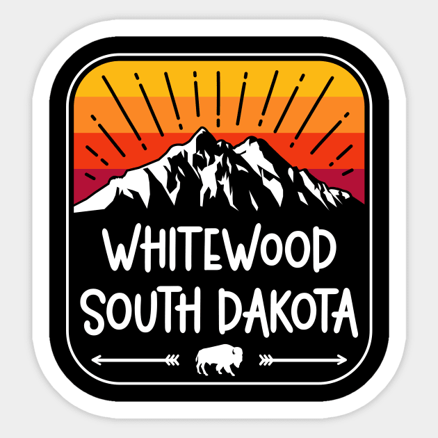 Whitewood South Dakota Vintage Mountain Sunset Sticker by SouthDakotaGifts